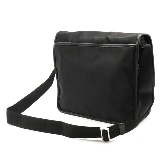 Prada Black Nero Bag Jacquard Leather Crossbody Nylon - Picture 1 of 9